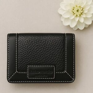 Kate Spade New York “Posey” Andover Black Leather Trifold Wallet – $155 Retail